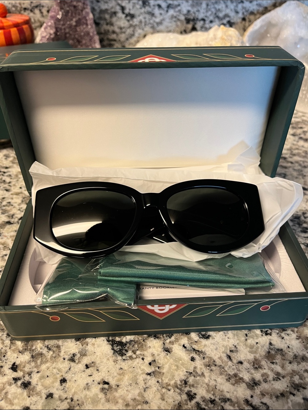 Casa Blanca Men's Glasses Case - Green with Gold Logo
